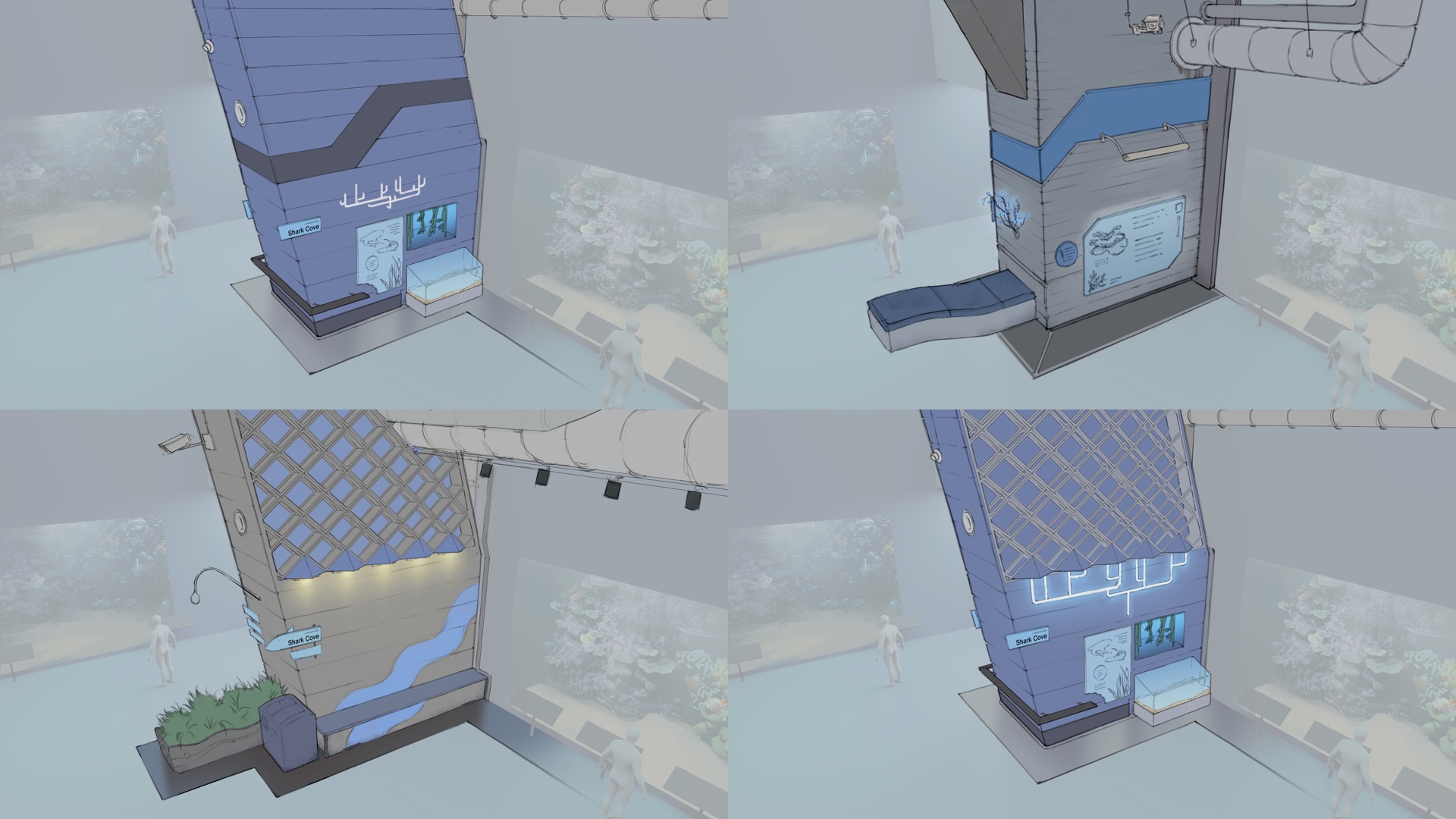 Nodram aquarium architectural corner studies